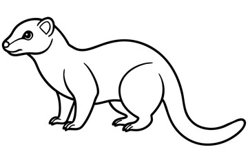 Mongoose Silhouette Line Art