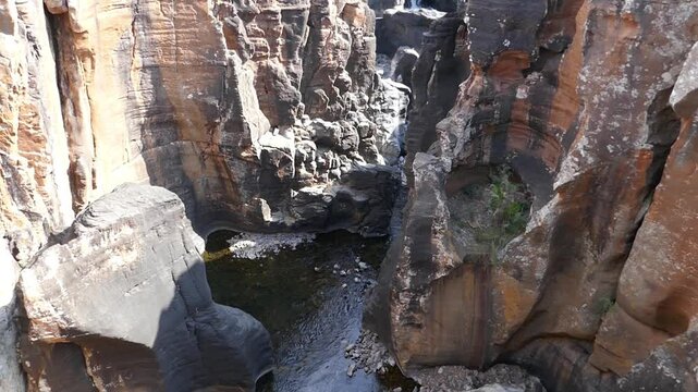 Bourke s Luck Potholes in Graskop, Mpumalanga South Africa. Geological attraction formed by water erosion.