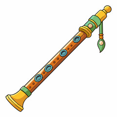 illustration of a wooden flute