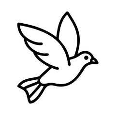 Dove vector illustration flying bird outline drawing peace symbol simple line art design element icon logo