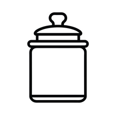 Outline of Spice Jar for Cooking on White