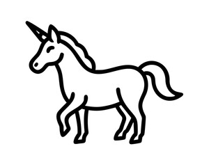 Obraz premium Unicorn Line Art Vector & SVG | Magical Fantasy Vector for Kids Crafts, Nursery Decor & Whimsical Design