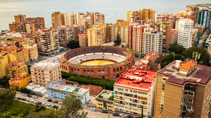 Fototapeta premium Malaga,Andalucia,Spain panoramic aeral view