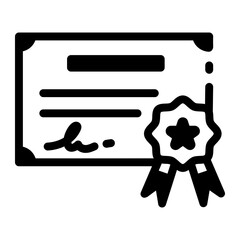 A linear style icon of an educational certificate 

