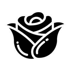 rose flower glyph icon