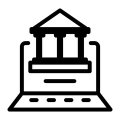 A linear style icon of a digital library 
