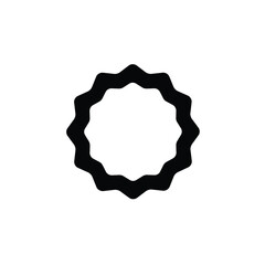 Decorative Scalloped Circle Frame Black And White Simple Border Design Element Vector Illustration