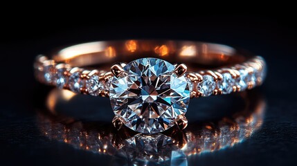 Exquisite diamond ring, detailed close-up view