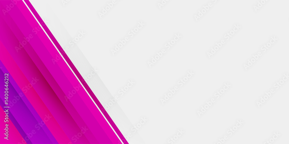 Poster purple gradient geometric business banner overlap square on white background design. creative banner
