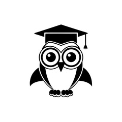 owl with graduation cap vector illustration
