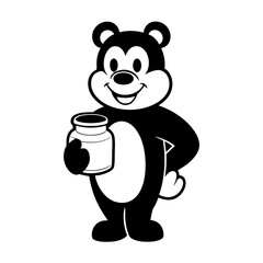 panda bear with a gift