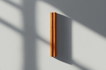 Two pieces of cinnamon sticks on a simple white background