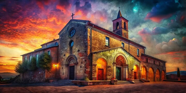 Ancient Church of Misericordia, Pontedera, Italy - Historic Architecture Stock Photo