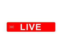 Live streaming icon. Video live broadcasting for blog, television, movies, shows, news and various video content. Live streaming red buttons stock vector, symbol illustration77.ai