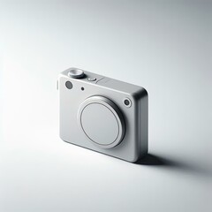 Minimalist disposable pocket camera with sliding cover, isolated on white. Ideal for clean mockups, branding, or retro-inspired visuals.
