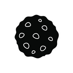 Black And White Graphic Cookie Icon Design With Minimalist Round Shapes
