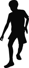 a boy walking body silhouette vector