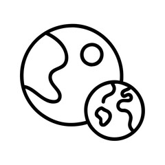 Explore earth and moon vector icon illustration for astronomy science and space exploration design