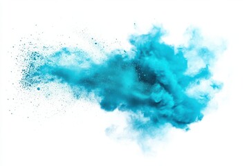 Turquoise powder explosion effect on white background csvgen