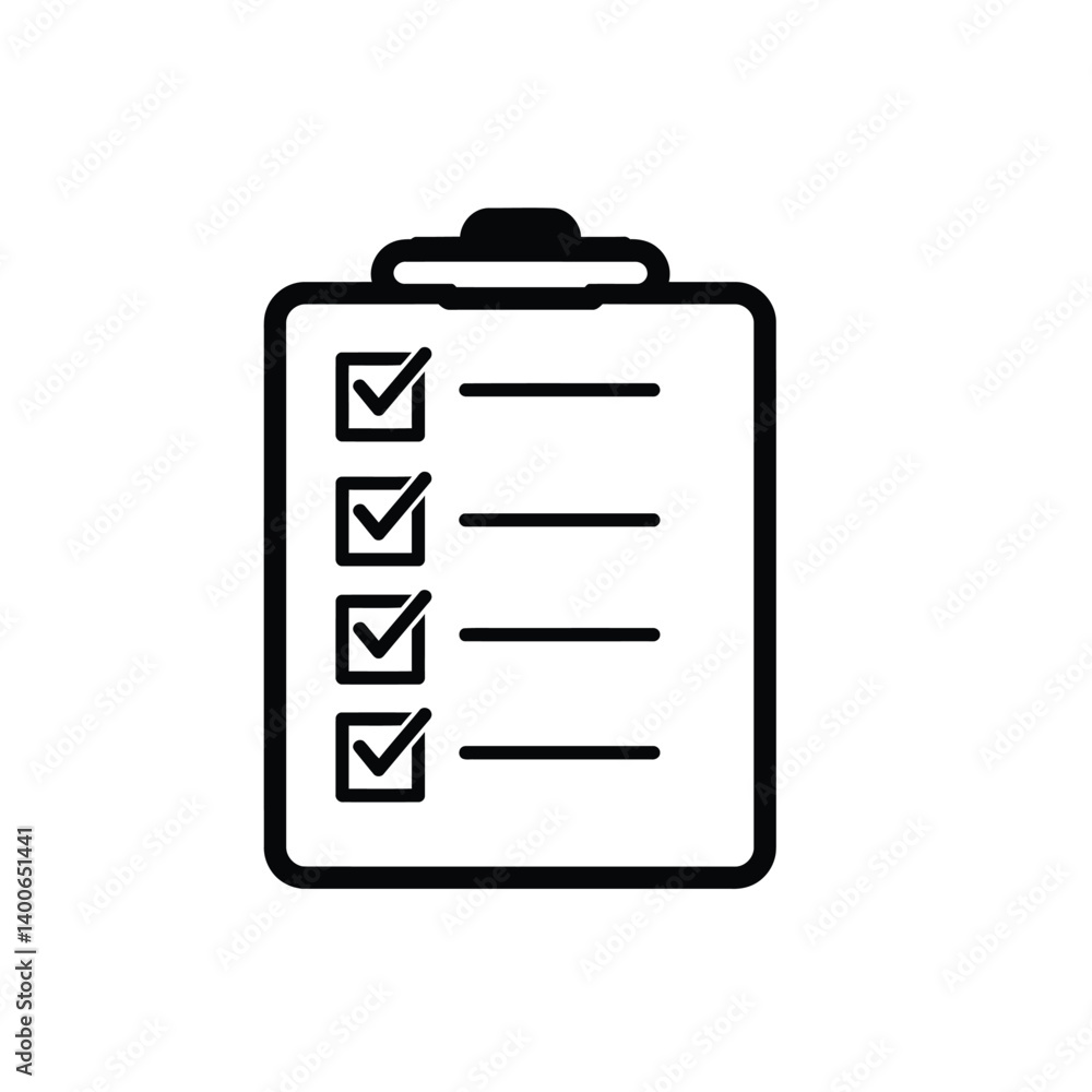 Poster clipboard with check marks for task completion icon illustration graphic