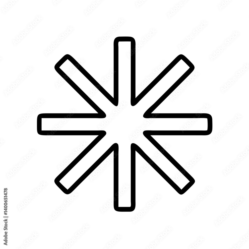 Poster vector graphic of starburst design with radiating lines for logo or icon design element use