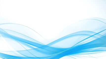 Fototapeta premium Abstract light blue wave design on white background.