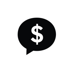 Dollar Sign In Speech Bubble Communication On Finances Icon Money Talk