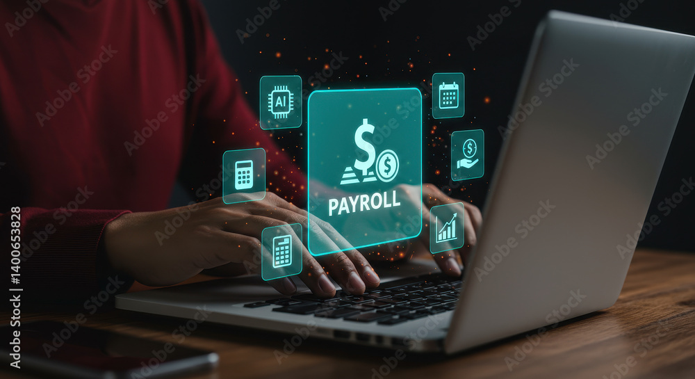 Poster payroll management: simplify finances with automated tech & ai. streamline calculations, optimize co