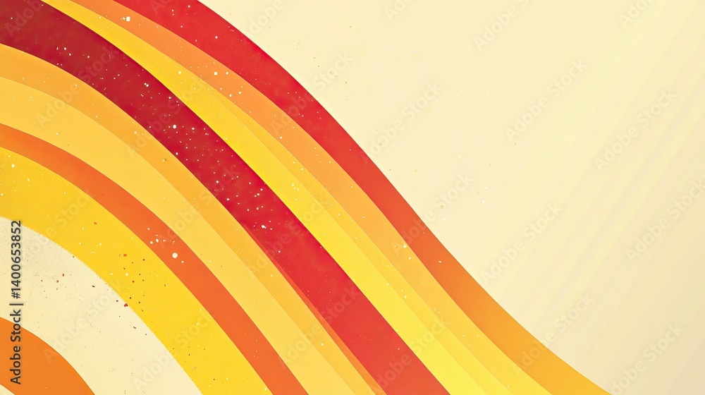 Poster retro waves: a vibrant abstract background with warm tones and dynamic lines