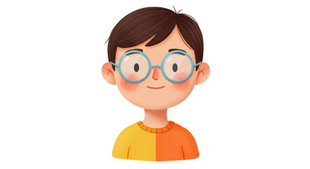 Isolated Cartoon Boy Face