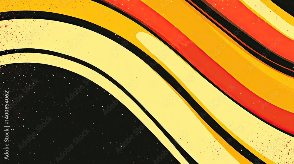 Poster abstract gradient ribbons with space texture creates a captivating backdrop