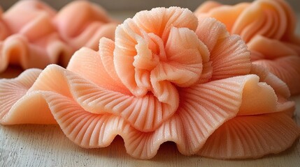 Delicate, sculpted flowers, close-up