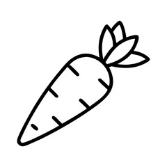 Carrot outline vector illustration, healthy food icon, vegetable clip art, garden harvest design element