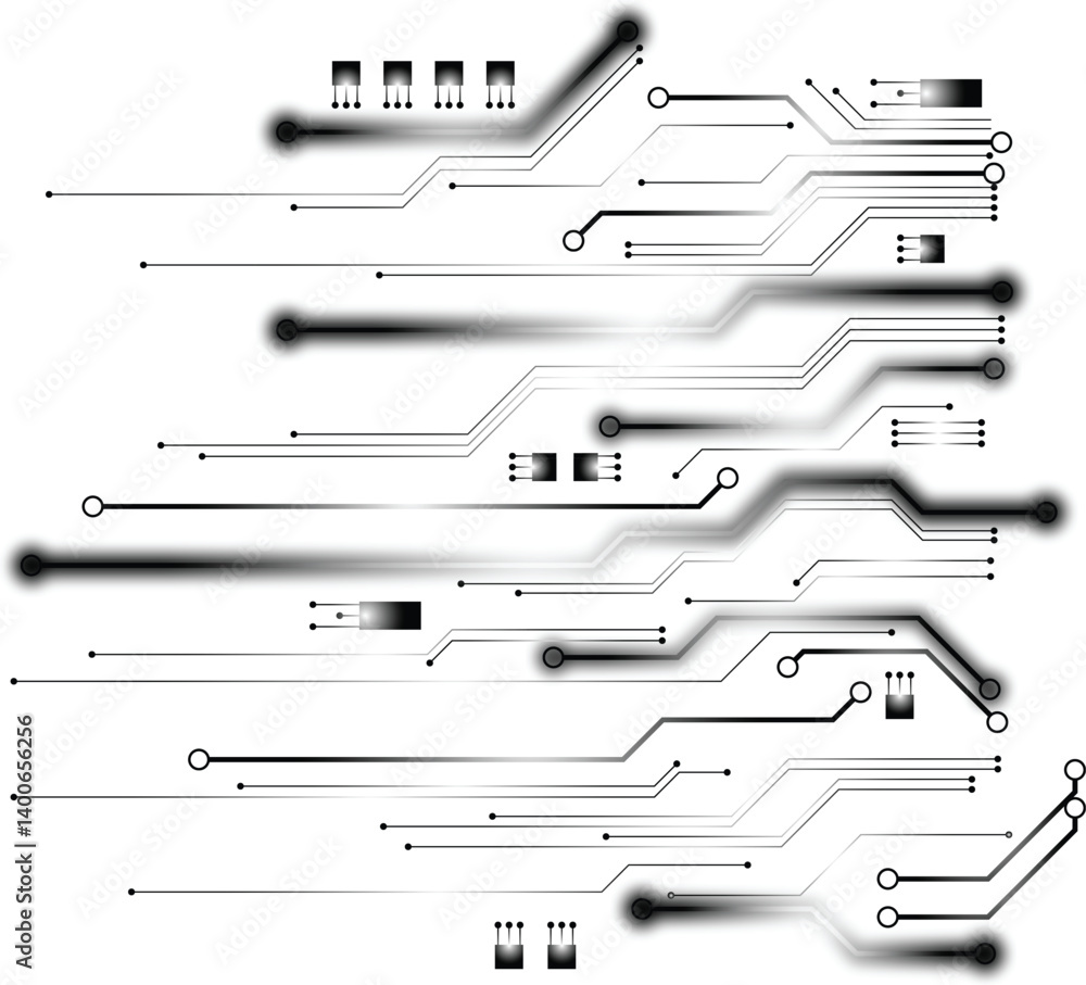 Poster circuit board background vector technology pattern