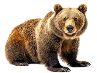 Fototapeta premium A high-resolution studio photograph full body shot of a Russian Bear on a pure white background, perfect for dicut.