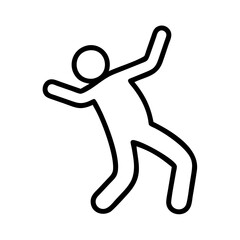 Crime scene outline vector, dead body outline illustration, forensic evidence marker line art icon