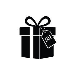 Vector Illustration Of A Gift Box With Sale Tag For Holiday Promotions