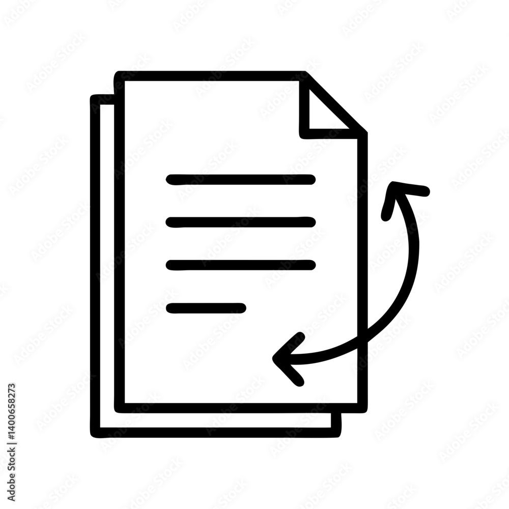 Poster document refresh icon vector illustration for file update and content reload symbol design