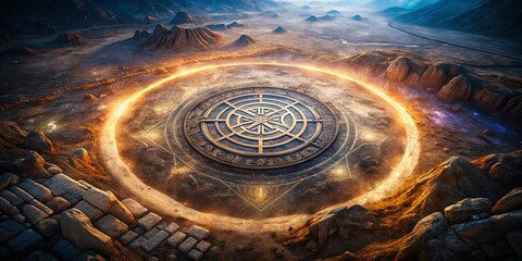 Aerial View of Mystical Sigil: Nebiros Seal - Ars Goetia, Lesser Key of Solomon