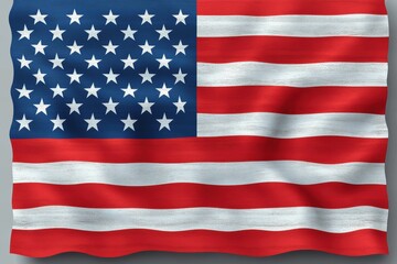 Graphic layout featuring the United States flag with stars and stripes on a textured background
