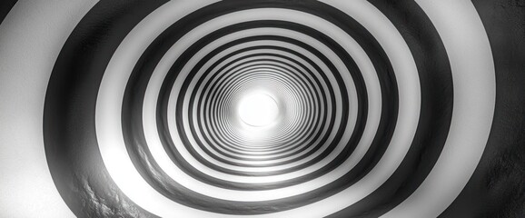 Obraz premium Abstract black and white tunnel