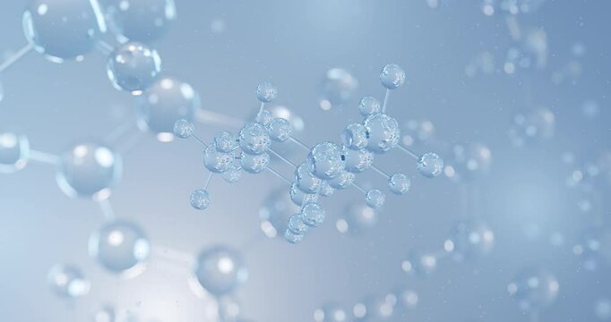 Coniine rotating 3D model of alkaloid, seamless looped video