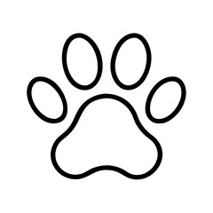 Paw print vector illustration: dog paw, cat paw, animal paw, pet paw, cute paw, black outline