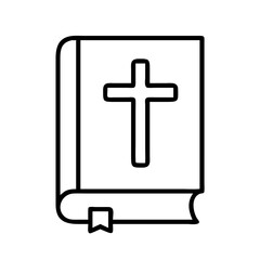Fototapeta premium Holy bible with cross vector illustration christian religious book scripture gospel faith icon