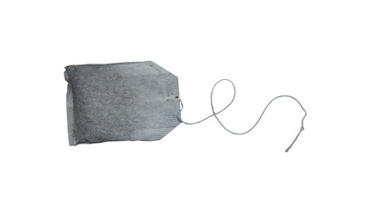 Horizontal Tea Bag with Curved String Isolated on Transparent Background – Organic Drink Product