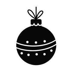 Black Christmas Ornament With Stripes And Dots For Festive Decoration Vector Graphic