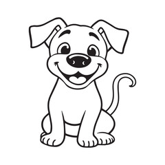 Naklejka premium cute dog smiling face vector art isolated on white background.