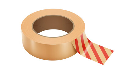 Isolated Brown Caution Tape Roll