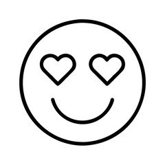 Heart eyes emoji vector illustration: love, affection, romance, valentine's day, feelings, happy, cute