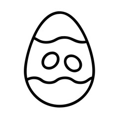Easter egg outline vector drawing for coloring book page or design element for spring holiday 90